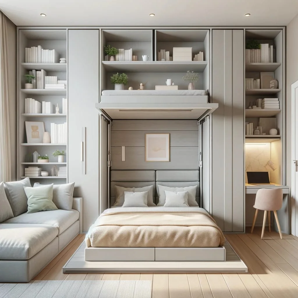A closer look at Micro-Apartment Wall Storage Ideas