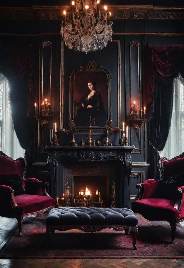 14. Gothic Living Room Decor-0