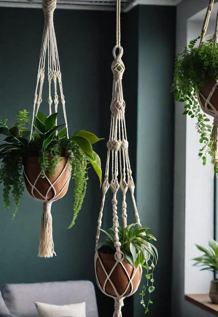 3. Macramé Plant Holders: Boho Chic-0