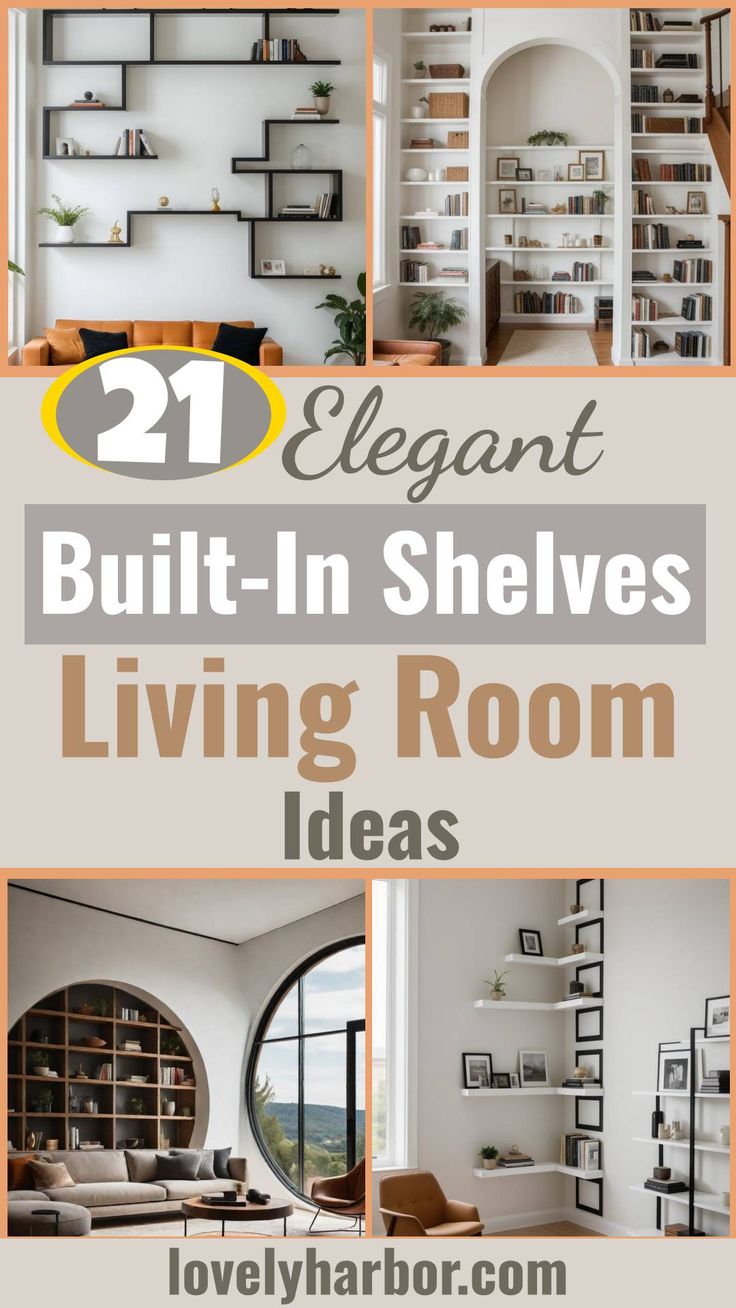 21 Elegant Built-In Shelves Ideas For The Living Room - Lovely Harbor