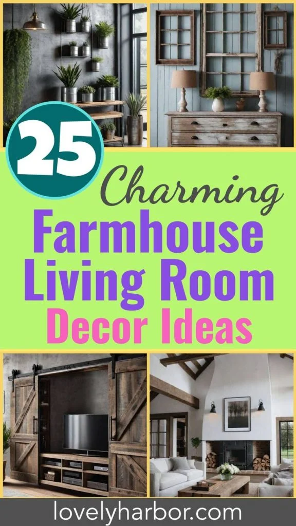 25 Charming Farmhouse Living Room Decor Ideas