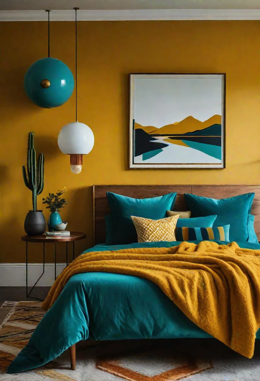 37. Accent Colors in Mid-Century Bedrooms-0