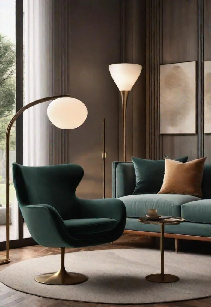 27 Beautiful mid century modern living rooms 28 24. Arched Stem Floor Lamp-0