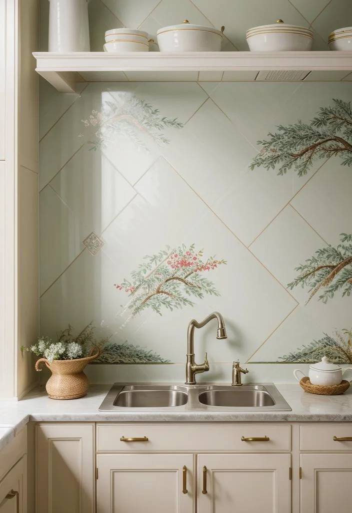 35 Stunning Kitchen Backsplash Ideas: Creative and Eye-Catching Designs 8 5. Artisan Porcelain Tile Designs-1