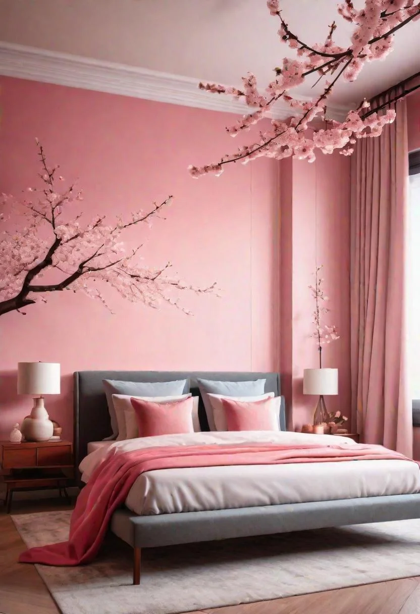 63 Luxurious Pink Bedrooms to Warm Up Your Space 23 22. Asian-Inspired Pink Bedroom Decor-0