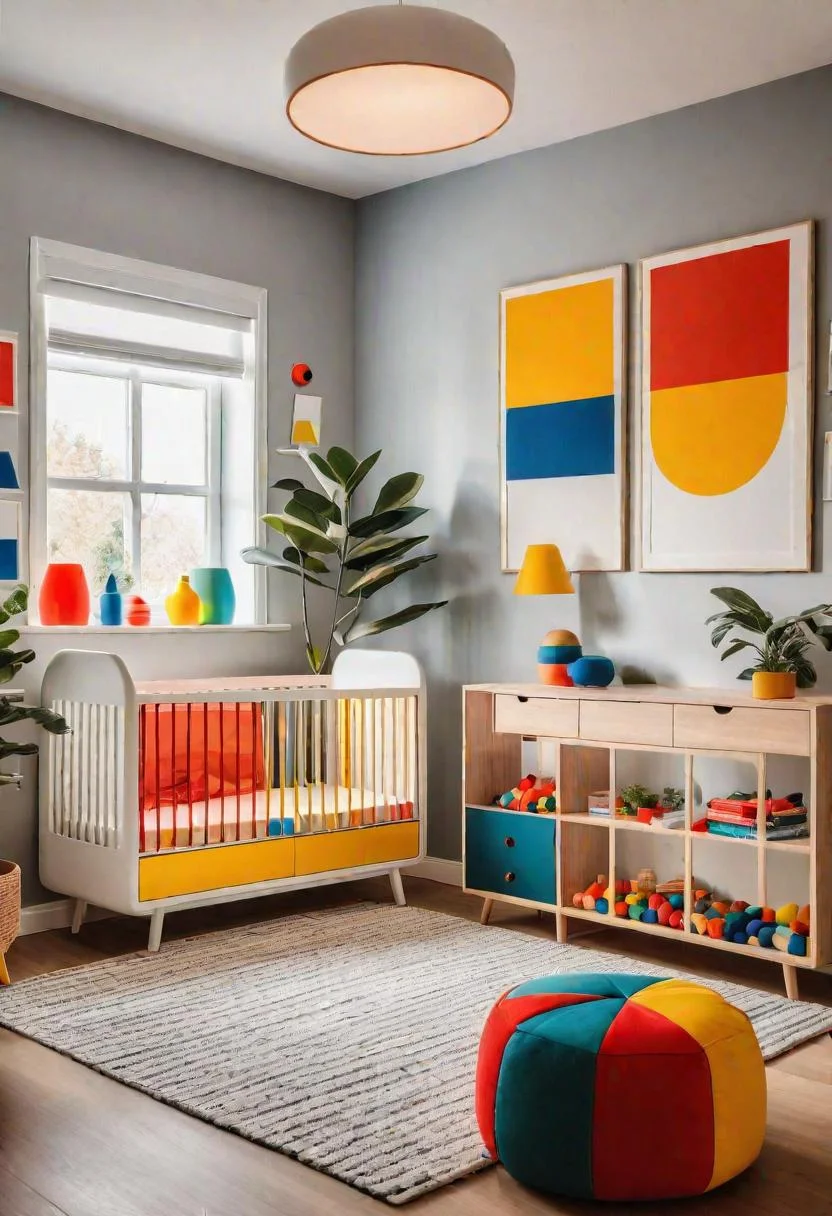 61 Dreamy Nursery Room Inspirations: From Cozy Corners to Whimsical Themes 38 22. Bauhaus Nursery Decor Trends-0