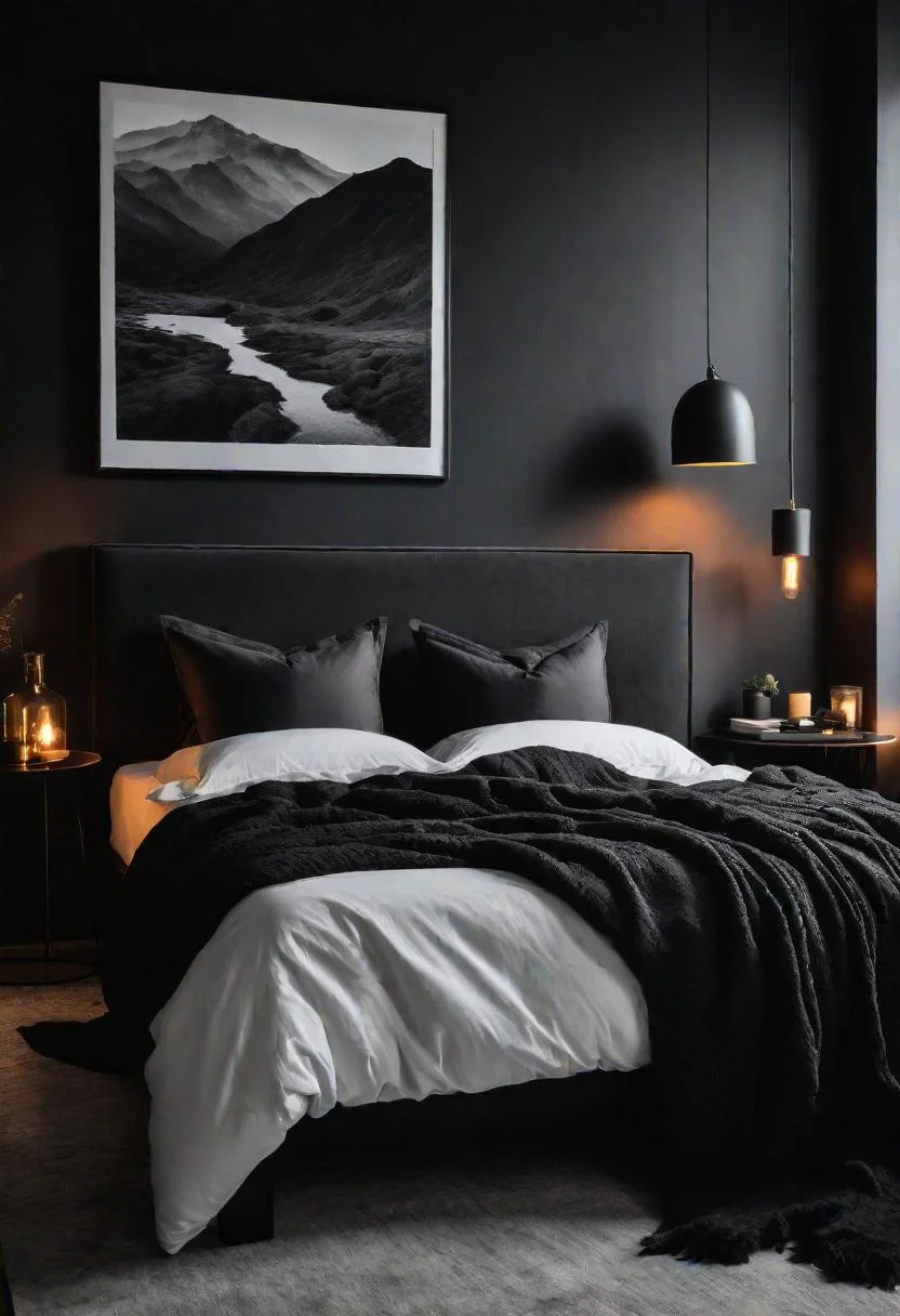 18 Bold Black Bedroom Ideas: Embrace Elegance 2 1. Black Bedroom Styling Ideas-0
