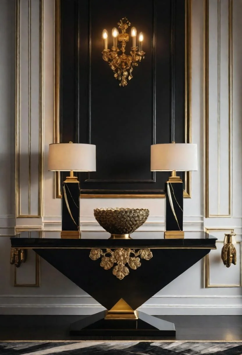 22. Black & Gold Entryway Elegance-0