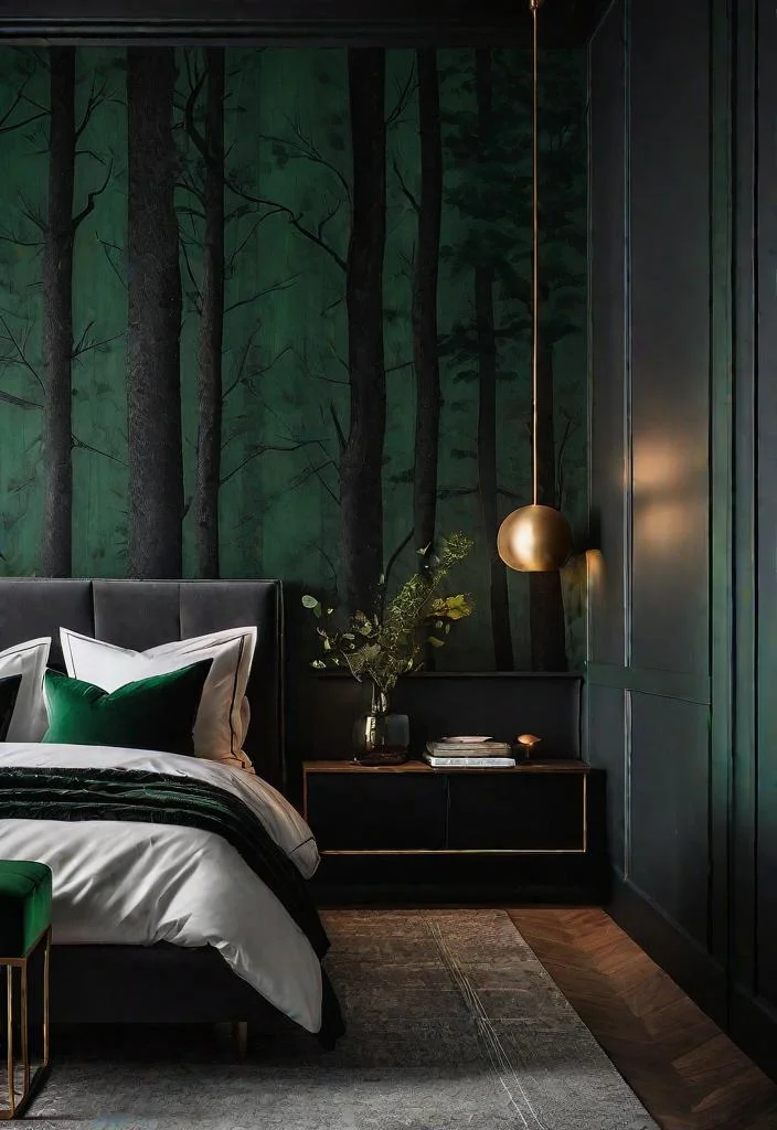 27. Black wood grain wallpaper: Moody elegance-0