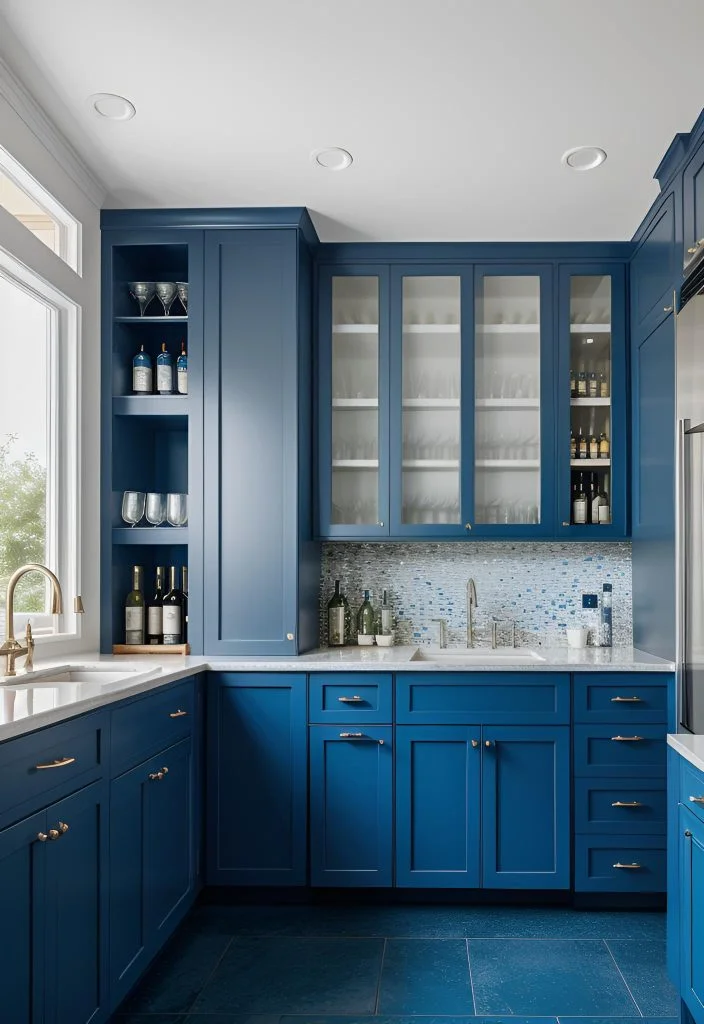 38. Blue Kitchen with Wine Fridge-0