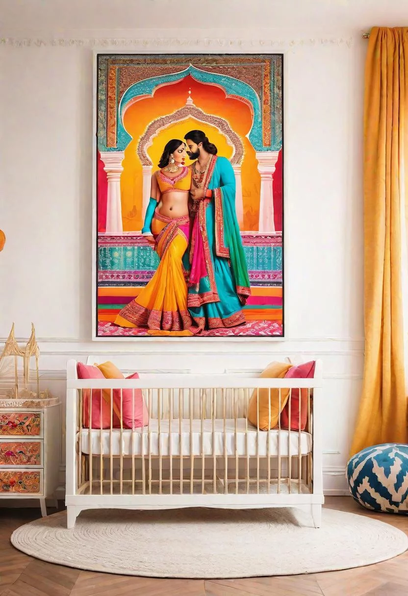 61 Dreamy Nursery Room Inspirations: From Cozy Corners to Whimsical Themes 64 42. Bollywood Boudoir Glamour-1