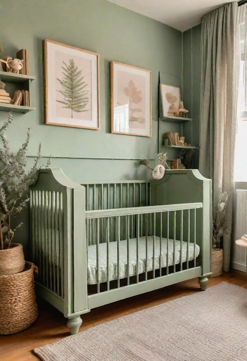 45 Serene Sage Green Nursery Ideas: Calming and Chic Inspirations 33 14. Book Upcycling for Nursery Decor-0