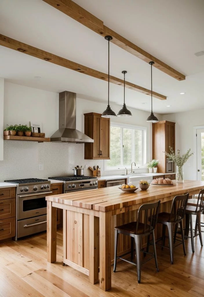 33 Modern Farmhouse Kitchen Ideas: Blending Rustic Charm with Contemporary Design 7 6. Butcher Block Countertops Feature-0