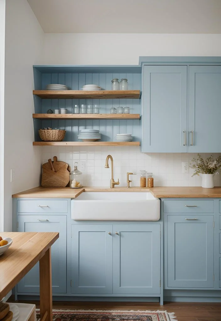 15. Chic Blue Kitchen Cabinets Combo-0
