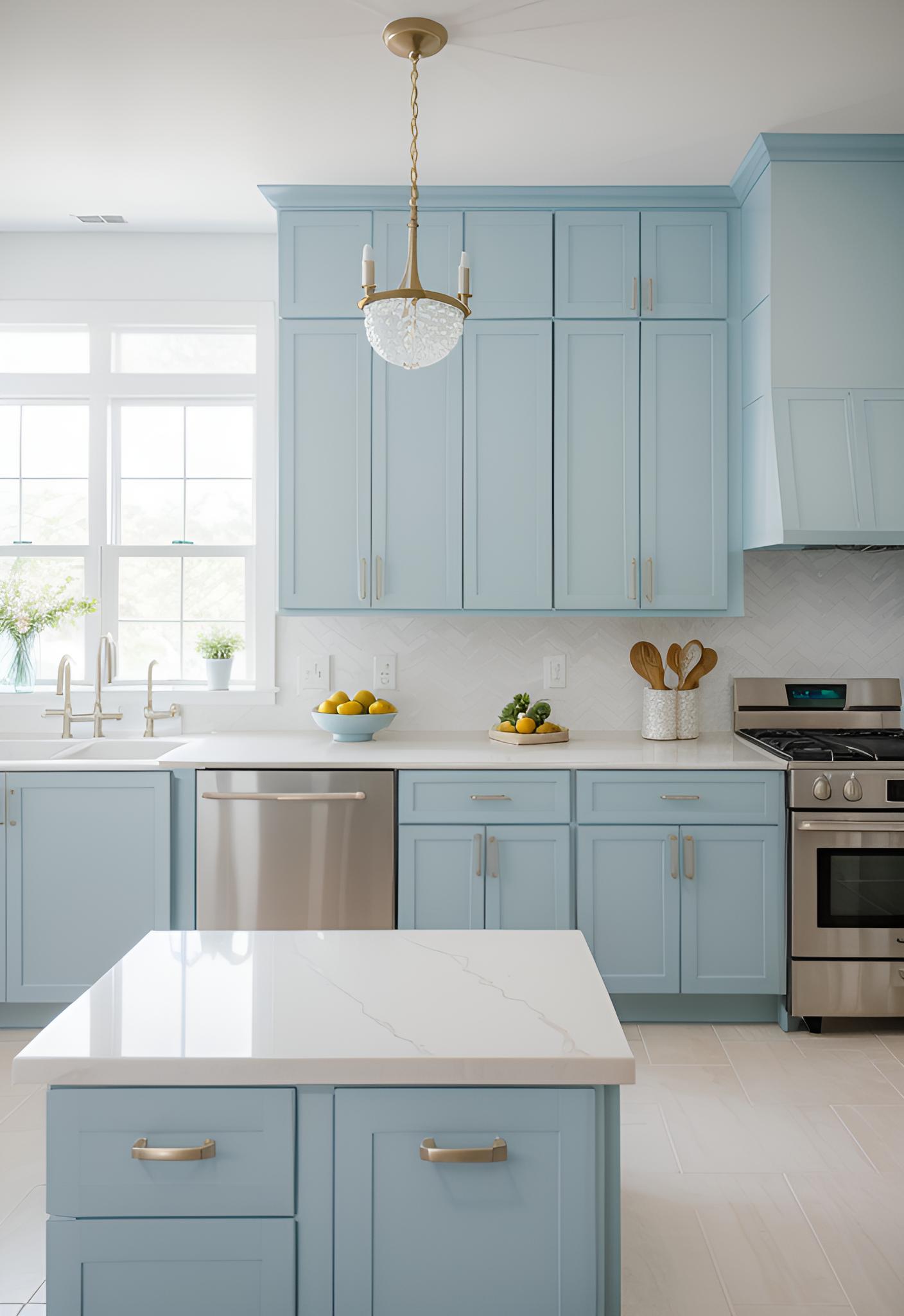 26. Chic Blue Kitchen Cabinets Trend-0