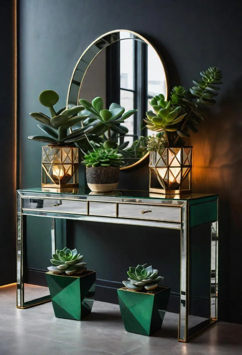5. Chic Entryway Mirror with Greenery-0