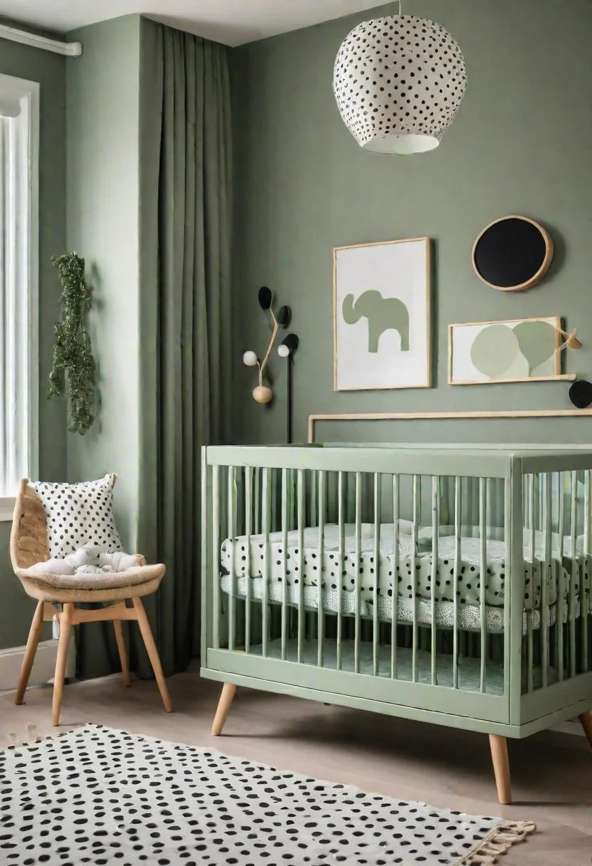 45 Serene Sage Green Nursery Ideas: Calming and Chic Inspirations 65 37. Chic Nursery Bedding Inspiration-0