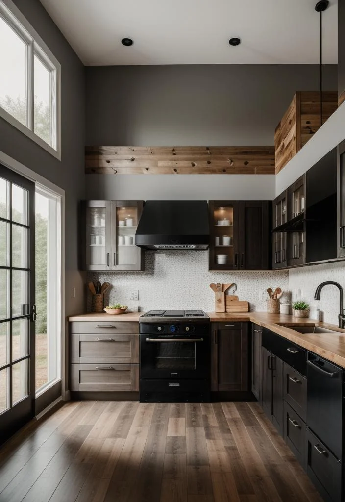 33 Modern Farmhouse Kitchen Ideas: Blending Rustic Charm with Contemporary Design 2 1. Chic Two-Tone Farmhouse Cabinets-0
