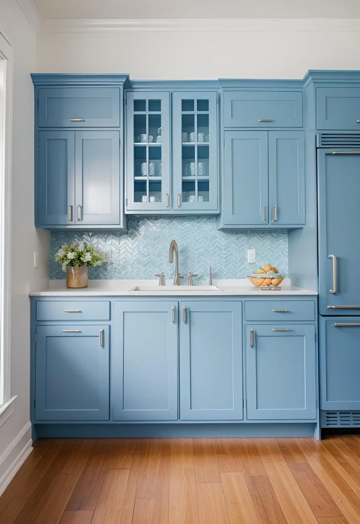18. Chic periwinkle kitchen cabinets-0