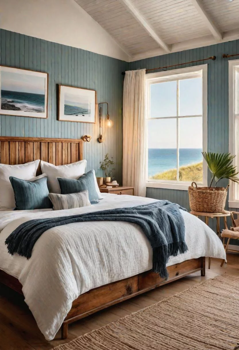 43 Relaxing Coastal Bedrooms for Breezy Retreats 16 15. Coastal Cottage Bedroom Inspiration-0