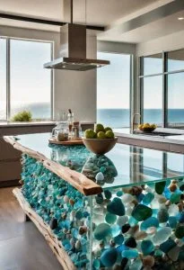 Coastal Themed Kitchen Island Design 2