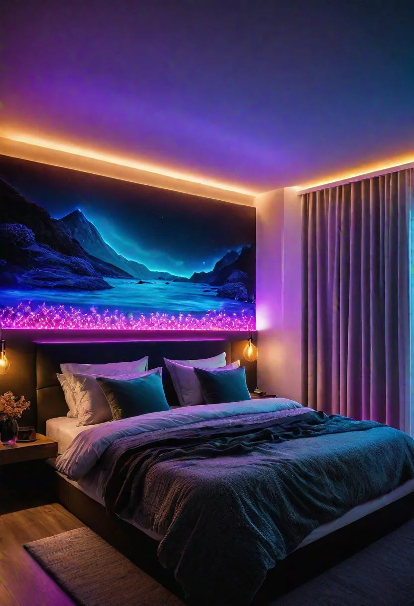 2. Colorful LED Strip Headboard-0 2. Colorful LED Strip Headboard-0