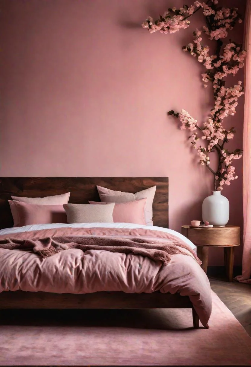 63 Luxurious Pink Bedrooms to Warm Up Your Space 62 60. Contrasting Pink and Wood-0