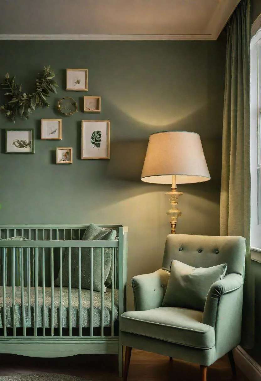 45 Serene Sage Green Nursery Ideas: Calming and Chic Inspirations 75 45. DIY Sage Green Lampshade Transformation-0