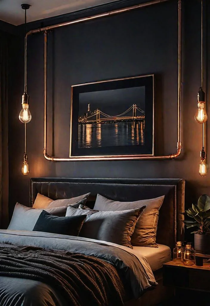 10. Dark Industrial Bedroom Design-0