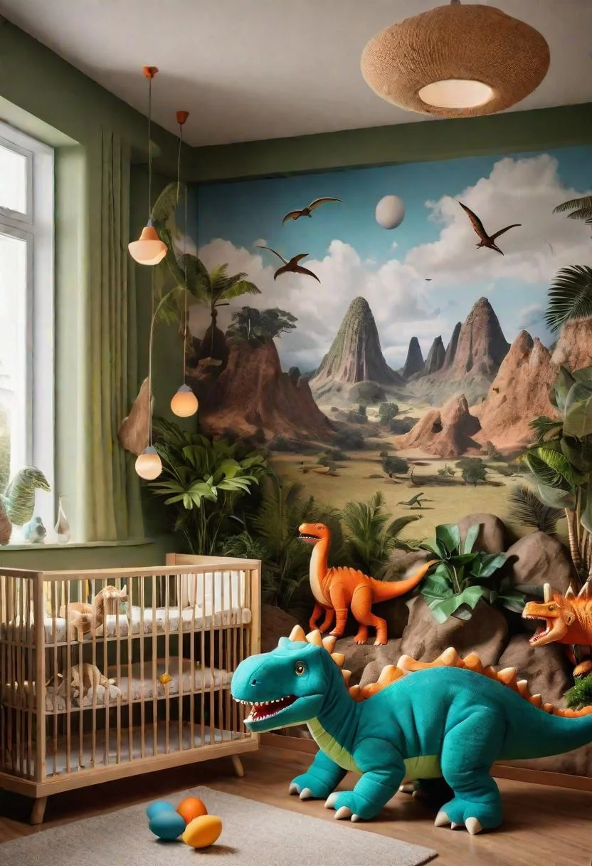61 Dreamy Nursery Room Inspirations: From Cozy Corners to Whimsical Themes 21 13. Dino Discovery Den Nursery Ideas-0