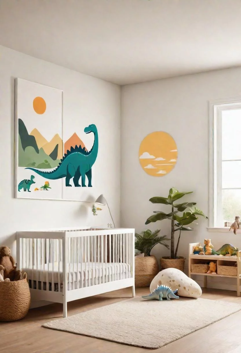 61 Dreamy Nursery Room Inspirations: From Cozy Corners to Whimsical Themes 23 13. Dino Discovery Den Nursery Ideas-2