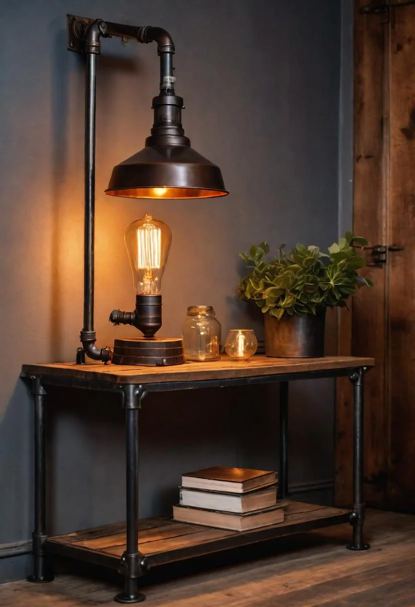 6. Edison Bulb Pipe Table Display-0