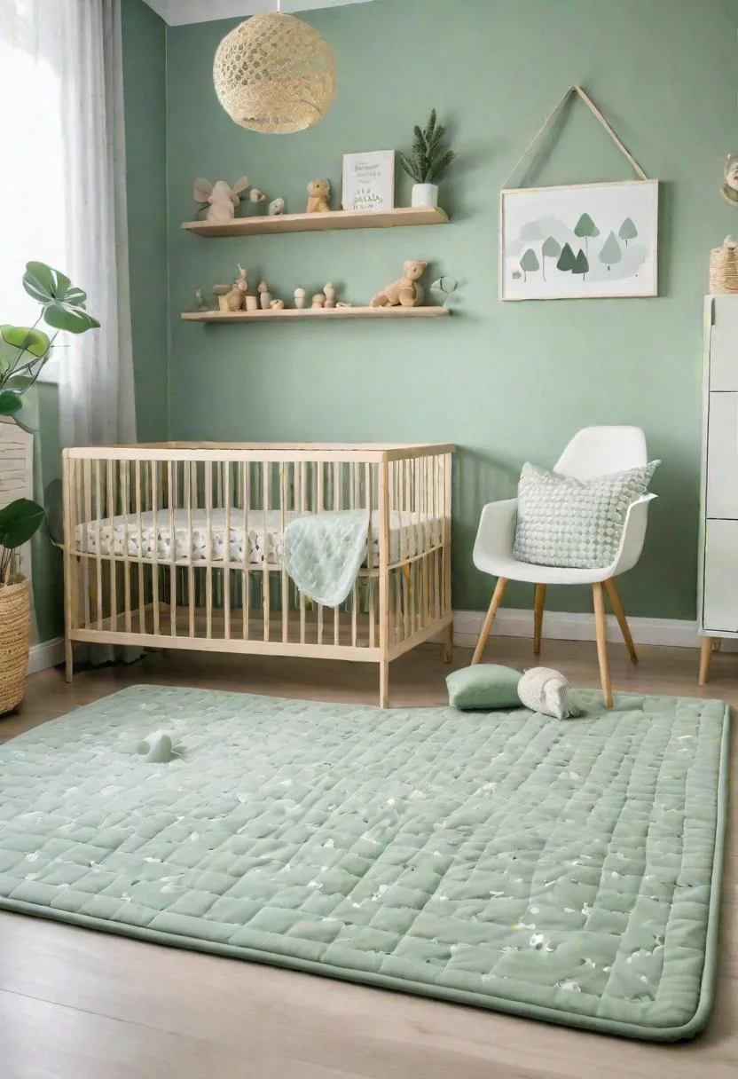 45 Serene Sage Green Nursery Ideas: Calming and Chic Inspirations 48 25. Educational Sage Green Play Mat-0