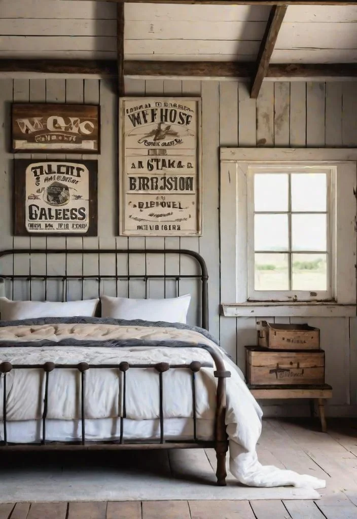 38 Genius Farmhouse Bedroom Ideas 31 30. Farmhouse Wall Decor-0