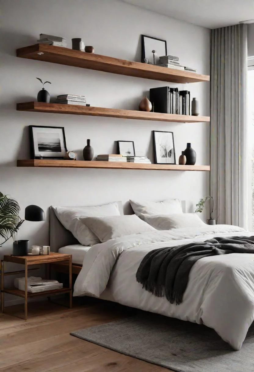 3. Floating shelves for minimalist bedrooms-0