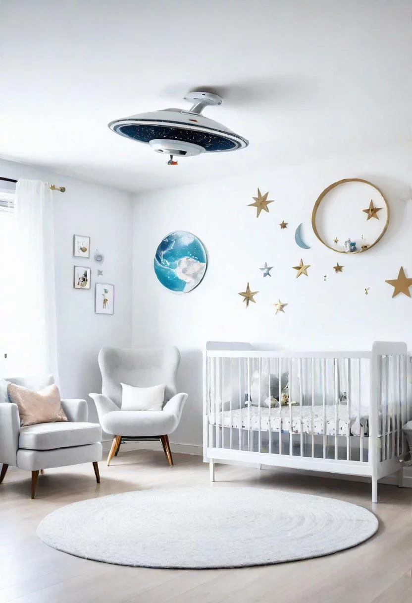 61 Dreamy Nursery Room Inspirations: From Cozy Corners to Whimsical Themes 27 15. Futuristic Nursery Room Inspiration-1