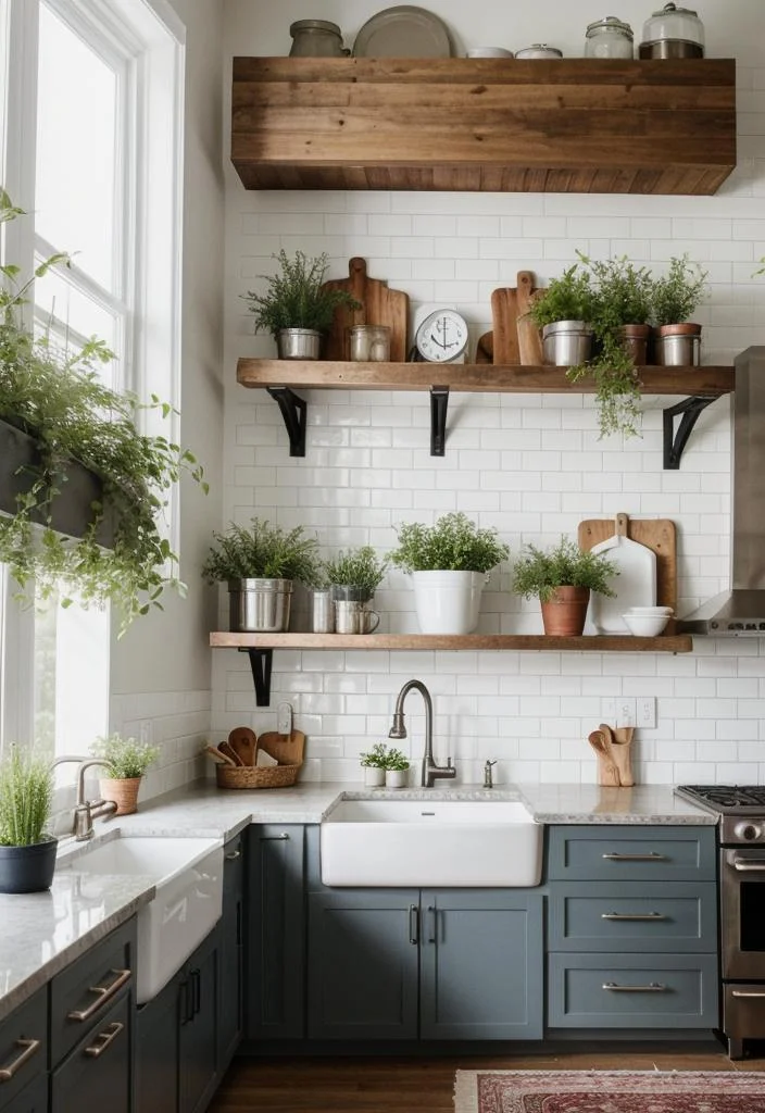 33 Modern Farmhouse Kitchen Ideas: Blending Rustic Charm with Contemporary Design 38 30. Galvanized Metal Home Accents-0