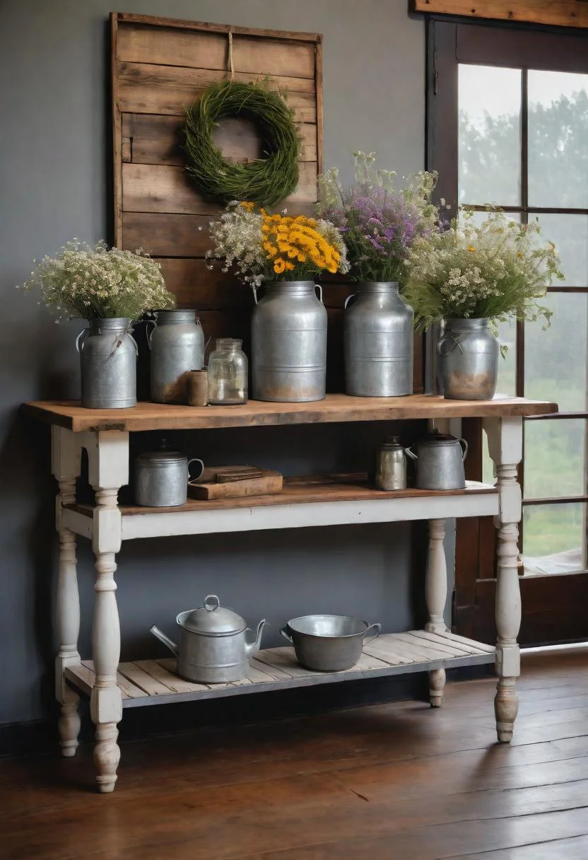 7. Galvanized Vase Farmhouse Chic Tables-0