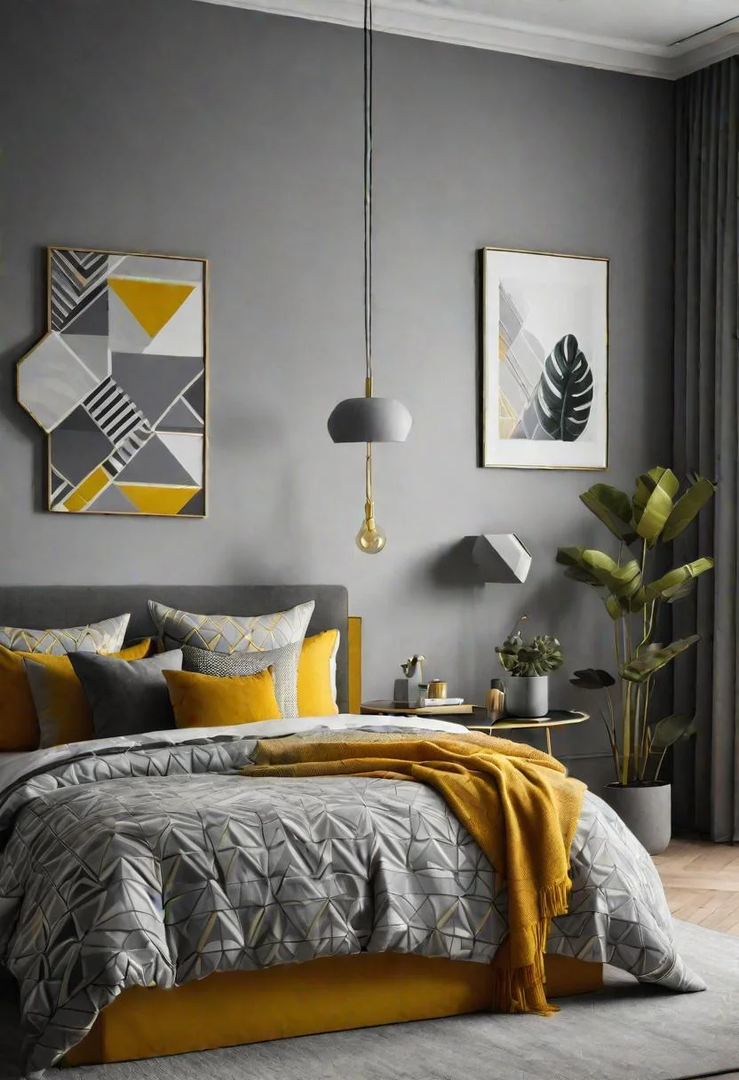 36. Geometric Grey & Yellow Bedroom-0 36. Geometric Grey & Yellow Bedroom-0