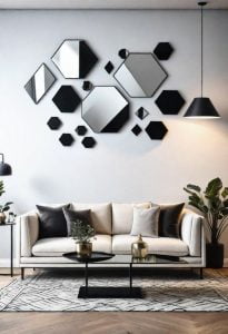 7. Geometric Mirror Wall Art-0