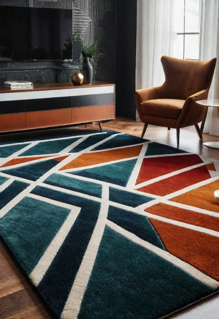 27 Beautiful mid century modern living rooms 8 7. Geometric Rug Styling Tips-0