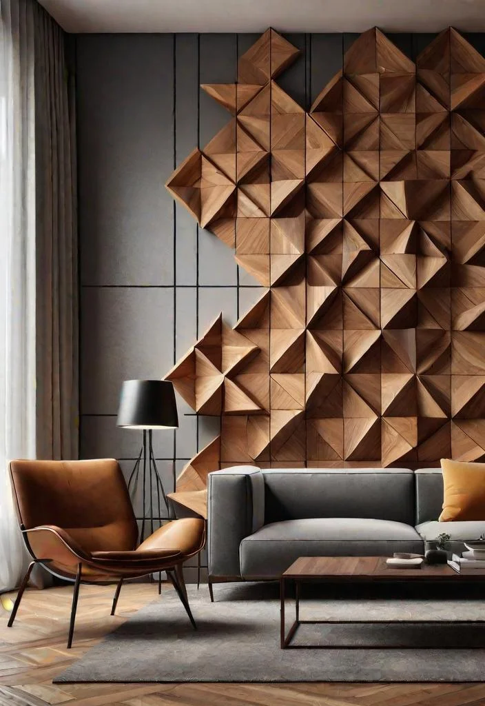 1. Geometric Wood Paneling: Aesthetic Accent-0 1. Geometric Wood Paneling: Aesthetic Accent-0
