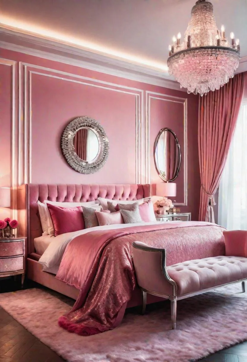 63 Luxurious Pink Bedrooms to Warm Up Your Space 41 40. Glamorous Pink Accessories-0