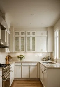 Glass Front Cabinets with Lighting 1