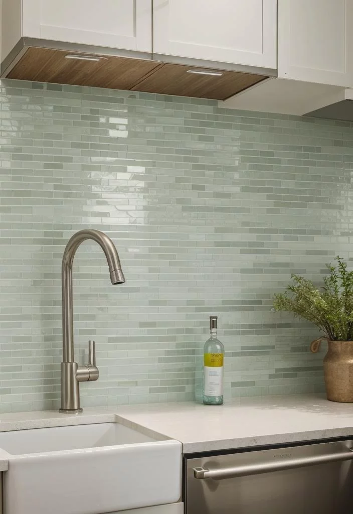 35 Stunning Kitchen Backsplash Ideas: Creative and Eye-Catching Designs 25 17. Glass Tiles: Eco-Friendly Backsplash Ideas-0
