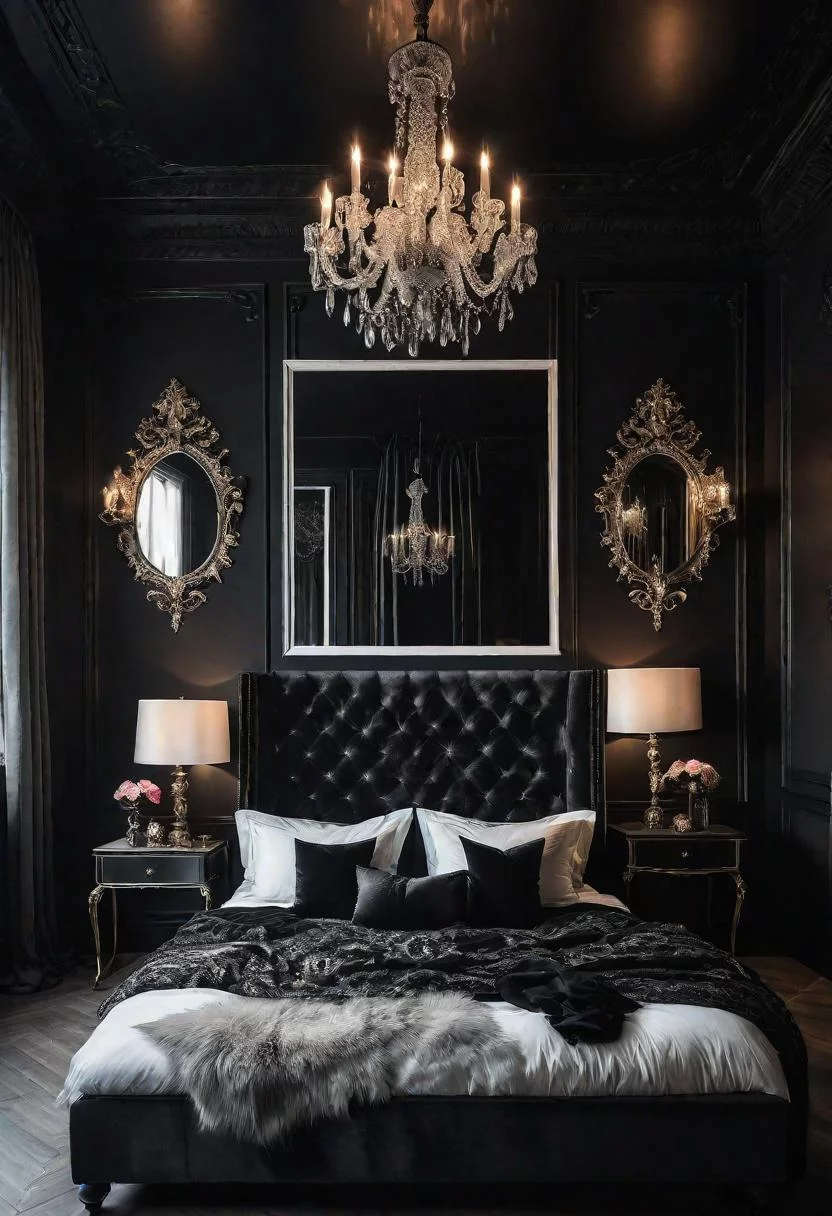 18 Bold Black Bedroom Ideas: Embrace Elegance 17 13. Gothic Bedroom Decor-1