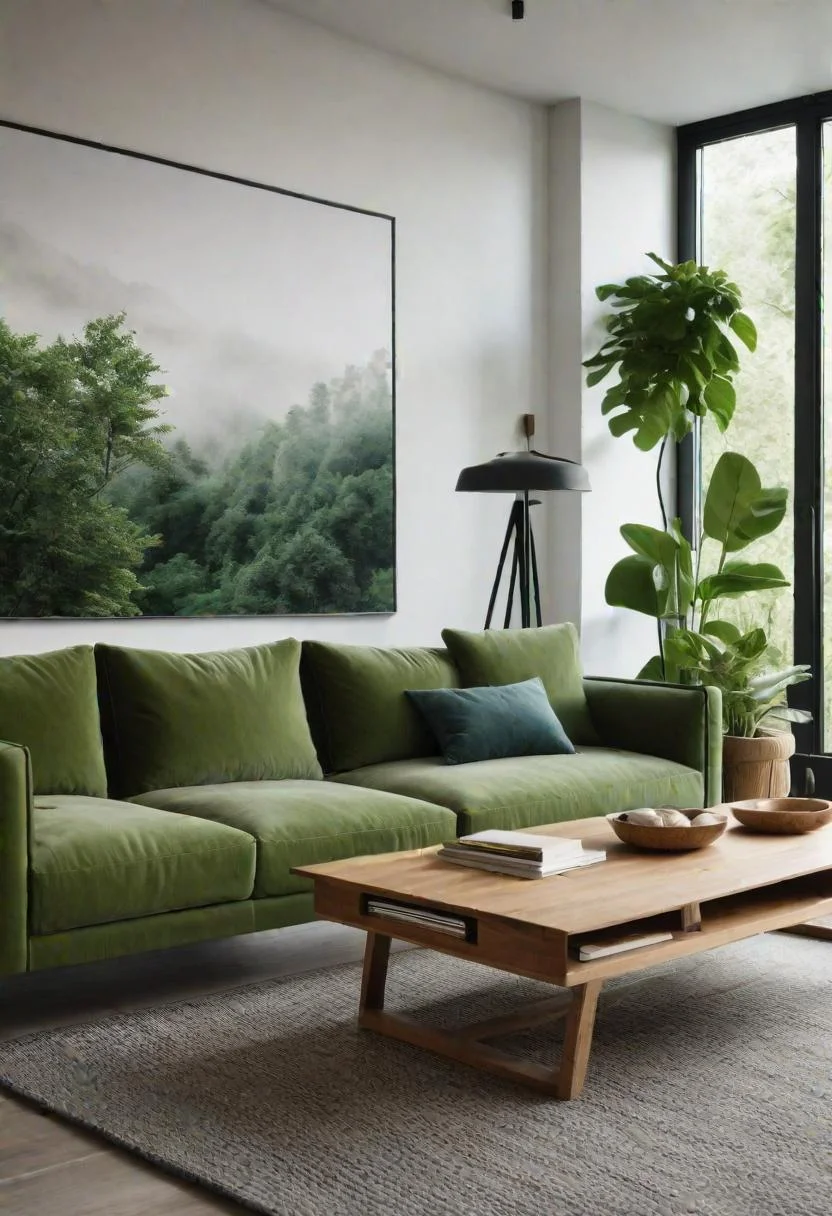 37 Cozy Contemporary Living Room Ideas: Modern Elegance 25 24. Green Living Room Design-0