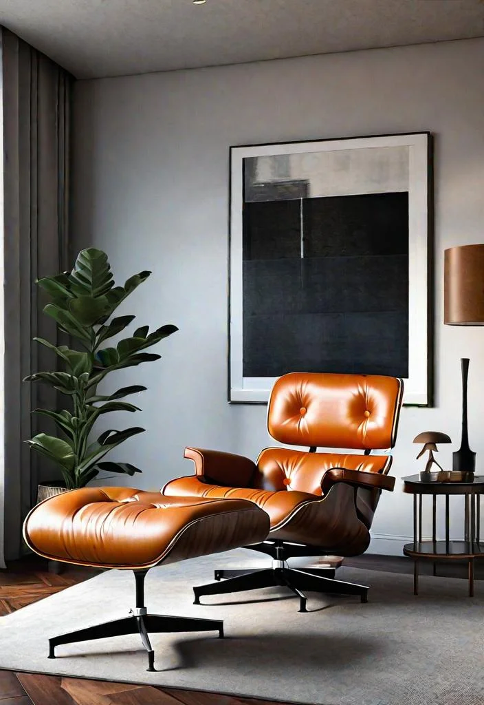 27 Beautiful mid century modern living rooms 7 6. Iconic Eames Lounge Set-0