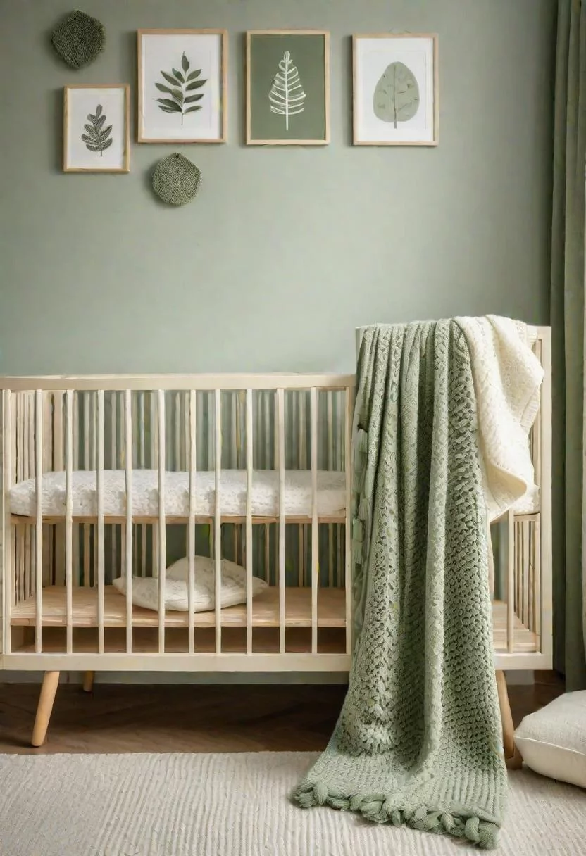 45 Serene Sage Green Nursery Ideas: Calming and Chic Inspirations 9 3. Knitted Baby Blanket Options-0
