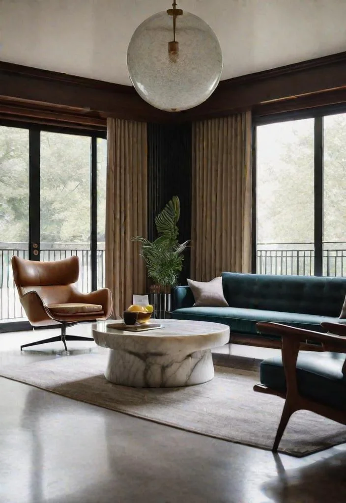 27 Beautiful mid century modern living rooms 27 23. Marble Side Tables-0